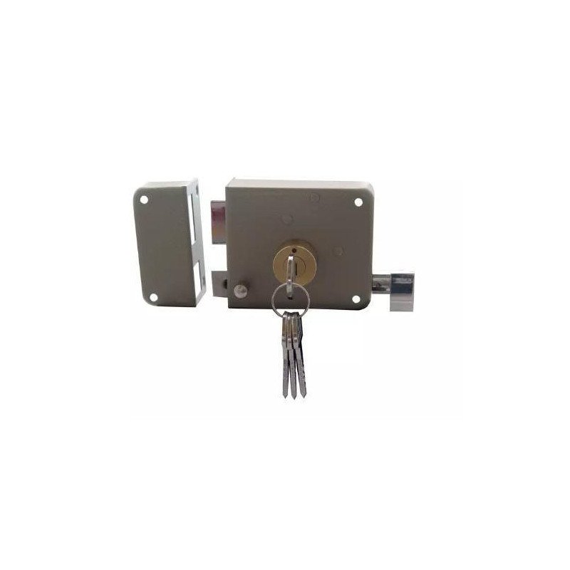 Cerradura De Sobreponer Izq Alta Seguridad Instala Facil Llave/Puntos Gris-6766 Cerradura De Sobreponer Izq Alta Seguridad Instala Facil Llave/Puntos Gris-6766