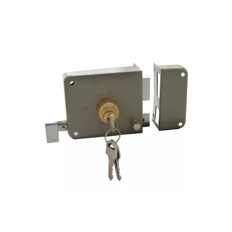 Cerradura De Sobreponer Izq Clasica Gris-6781