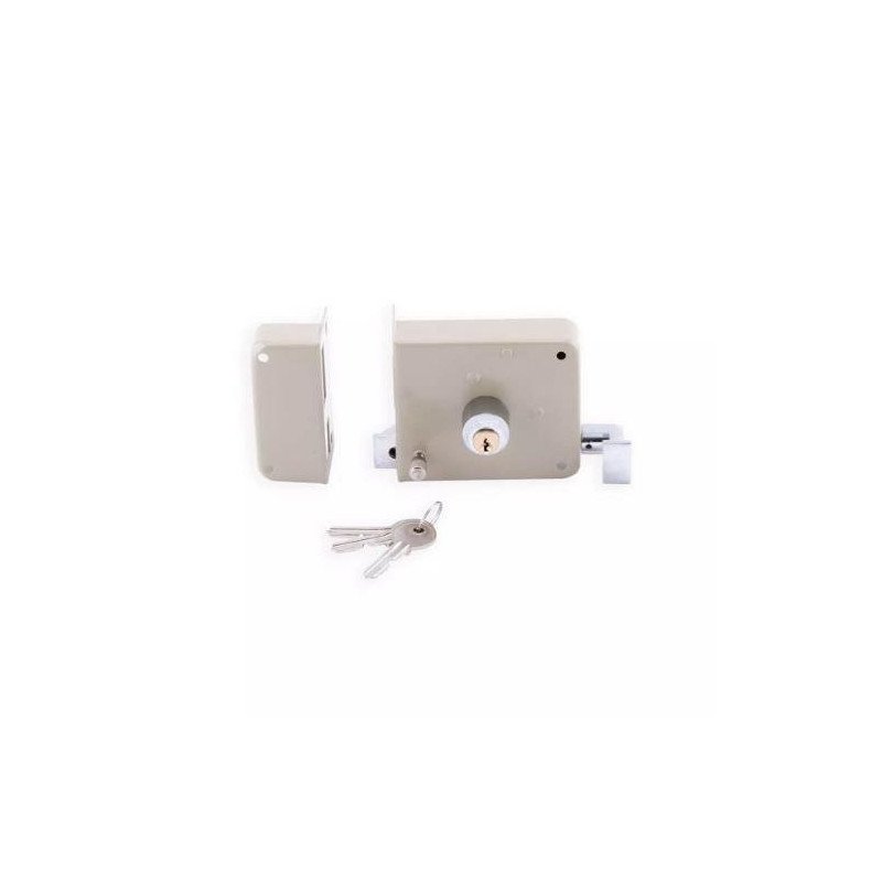 Cerradura De Sobreponer Izq Instala Facil Beige Acero Laton Con Doble CilindroAu-715-212526 Cerradura De Sobreponer Izq Instala Facil Beige Acero Laton Con Doble CilindroAu-715-212526