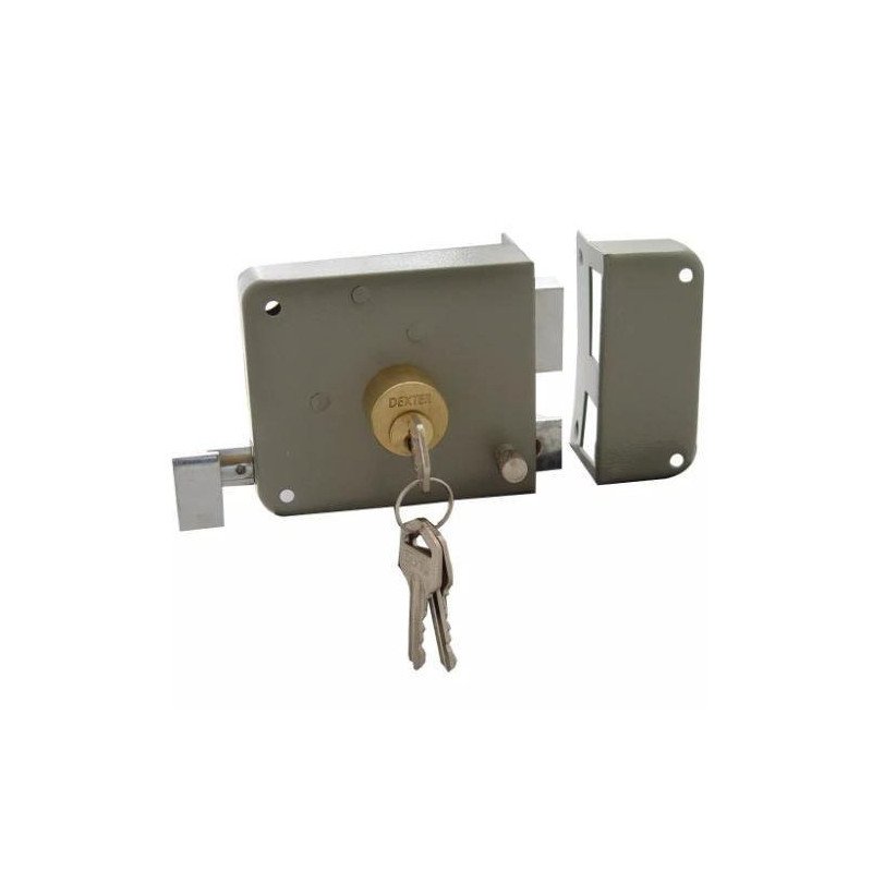 Cerradura De Sobreponer Izq Instala Facil Gris-6761 Cerradura De Sobreponer Izq Instala Facil Gris-6761
