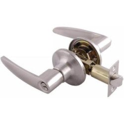 Cerradura Manija Granito Tubular Baño Niquel Satinado Blister-6637