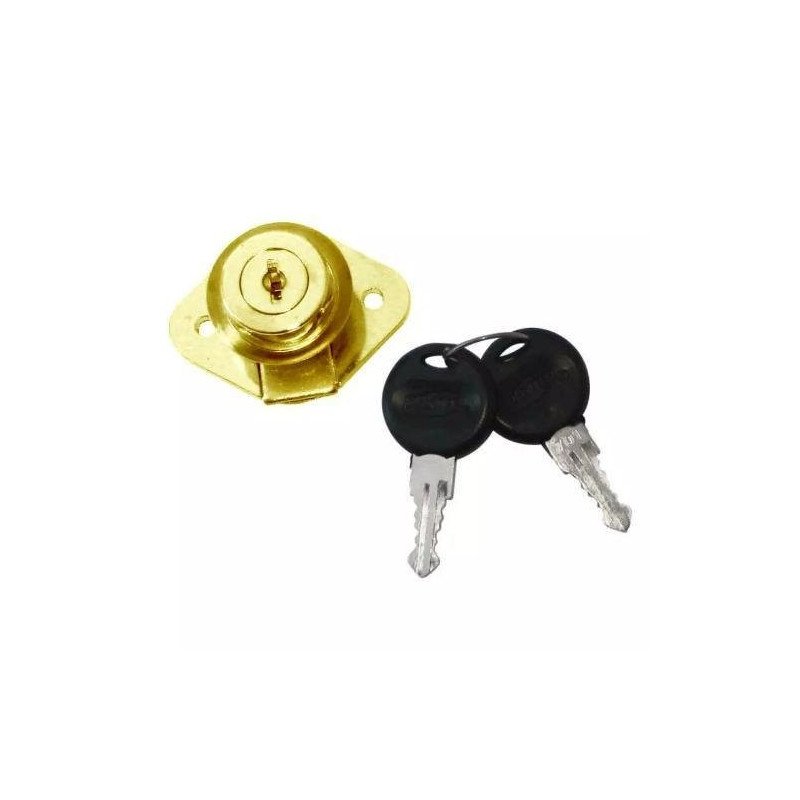 Cerradura Para Mueble Cilindro Teclas De Ovalo Laton Brillante-6843