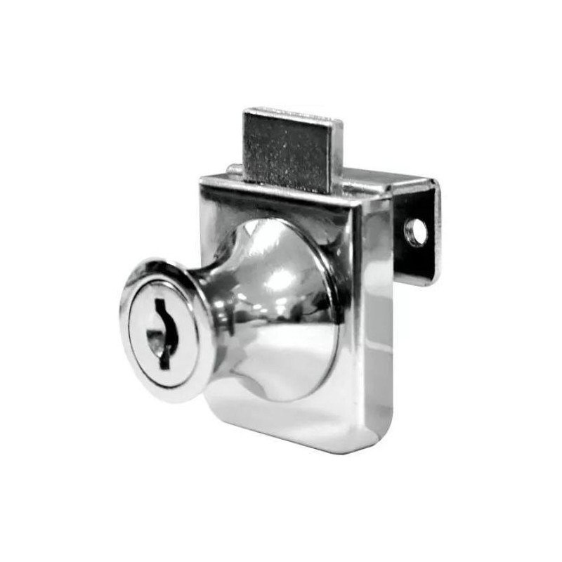 Cerradura Para Puertas De Cristal Abatibles Cromada-MX4677 Cerradura Para Puertas De Cristal Abatibles Cromada-MX4677