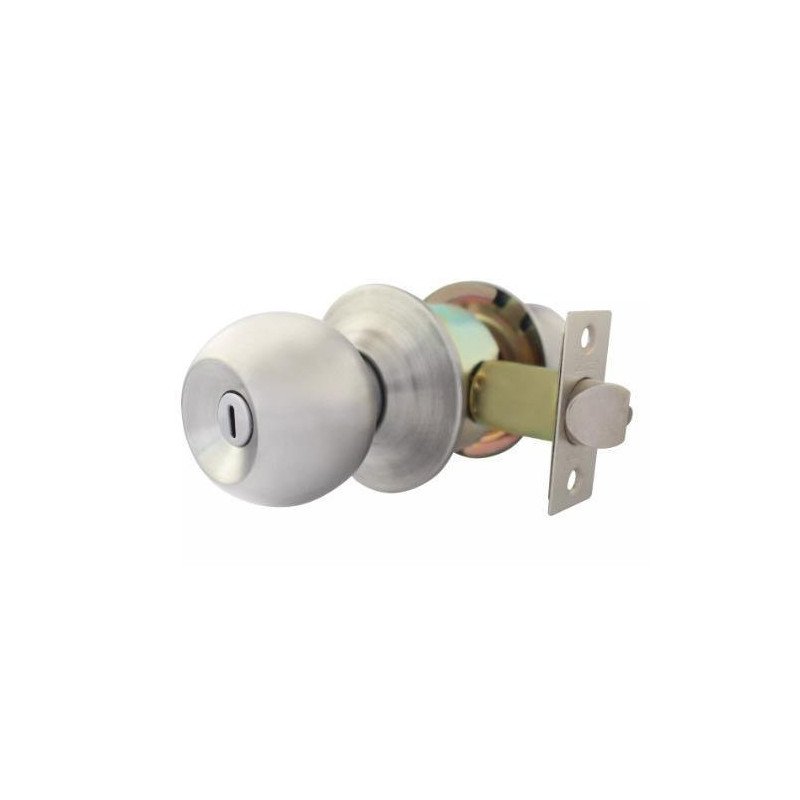 Cerradura Pomo Cilindrico Baño Acero Inoxidable Barza-6606