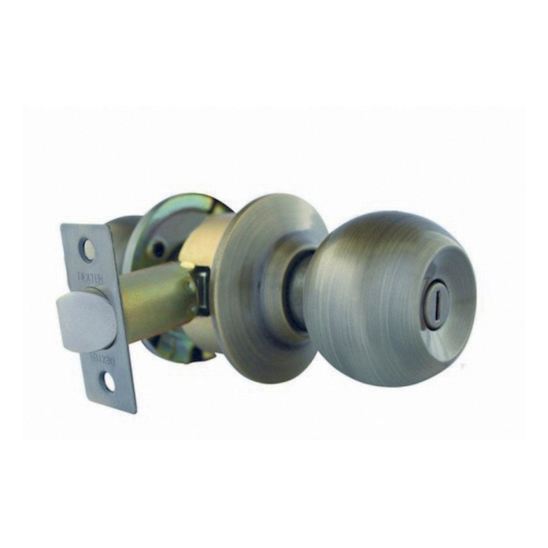 Cerradura Pomo Cilindrico Baño Laton Antiguo Barza-6604 Cerradura Pomo Cilindrico Baño Laton Antiguo Barza-6604