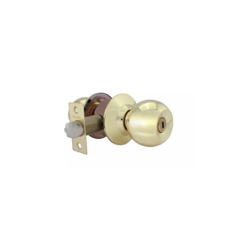 Cerradura Pomo Cilindrico Baño Laton Brillante Barza-6602 Cerradura Pomo Cilindrico Baño Laton Brillante Barza-6602