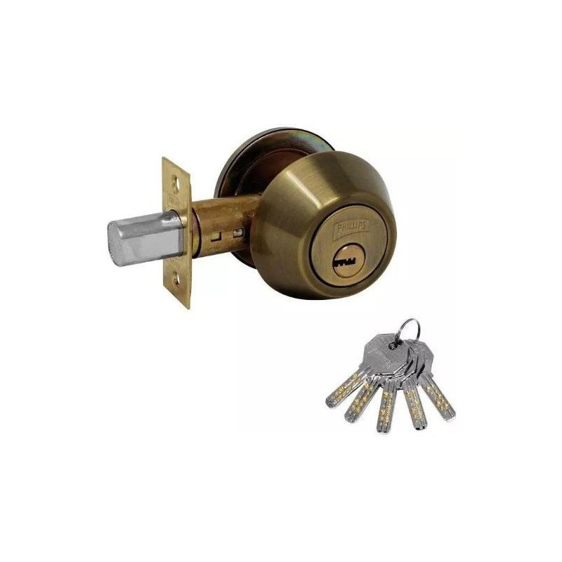 Cerrojo De Seguridad Llave/Llave Laton Antiguo-MX5347 Cerrojo De Seguridad Llave/Llave Laton Antiguo-MX5347