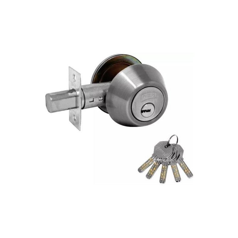 Cerrojo De Seguridad Llave/Llave Niquel Satinado-MX5349