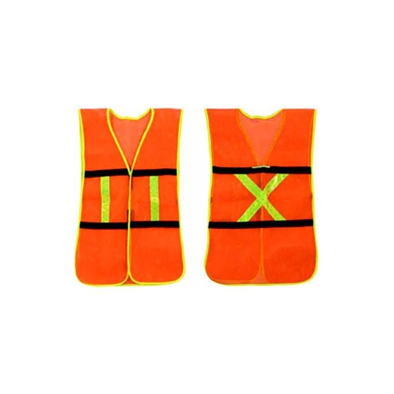 Chaleco De Seguridad Malla Reflejantes Alta Visibilidad Con Resorte Broche Al Frente Naranja-CLR2001N Chaleco De Seguridad Malla Reflejantes Alta Visibilidad Con Resorte Broche Al Frente Naranja-CLR2001N