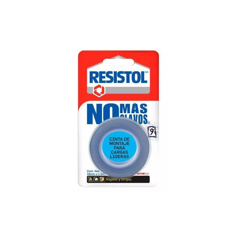 Cinta De Espuma Doble Cara 3/4 19Mm X 1.50Mt Uso Ligero Interiores No Mas Clavos-1692997