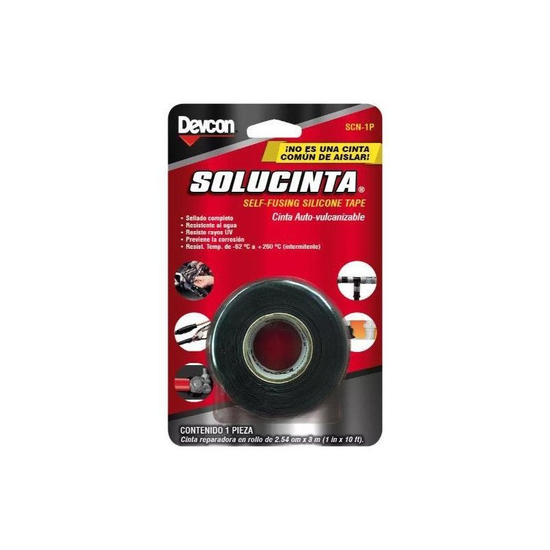 Cinta De Hule Autofusionable De Silicon 24Mmx3Mt Solucinta-SCN-1P