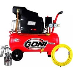 Compresor Moto Lubricado 120V 3450 Rpm 2.0 Hp 24 Lt. Horizontal + Manguera 170 + Pistola 28Vinilica-930P