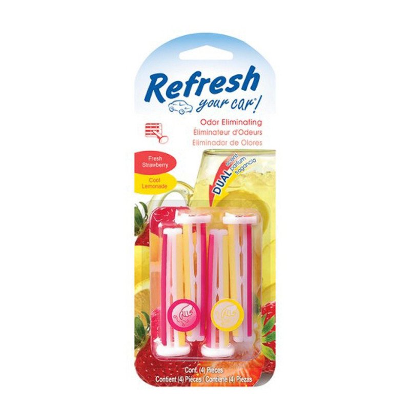 Aromatizante Ambiental Para Auto Aromas Fresh Strawberry/Cool Lemonade Vent Sticks 4 Pzas-RVBP-4STRAW Aromatizante Ambiental Para Auto Aromas Fresh Strawberry/Cool Lemonade Vent Sticks 4 Pzas-RVBP-4STRAW