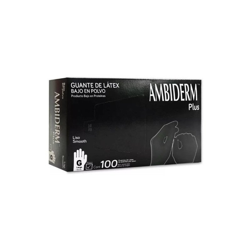 Guante De Latex Grande Negro Plus Caja C/100 Pzas-100100074 Guante De Latex Grande Negro Plus Caja C/100 Pzas-100100074