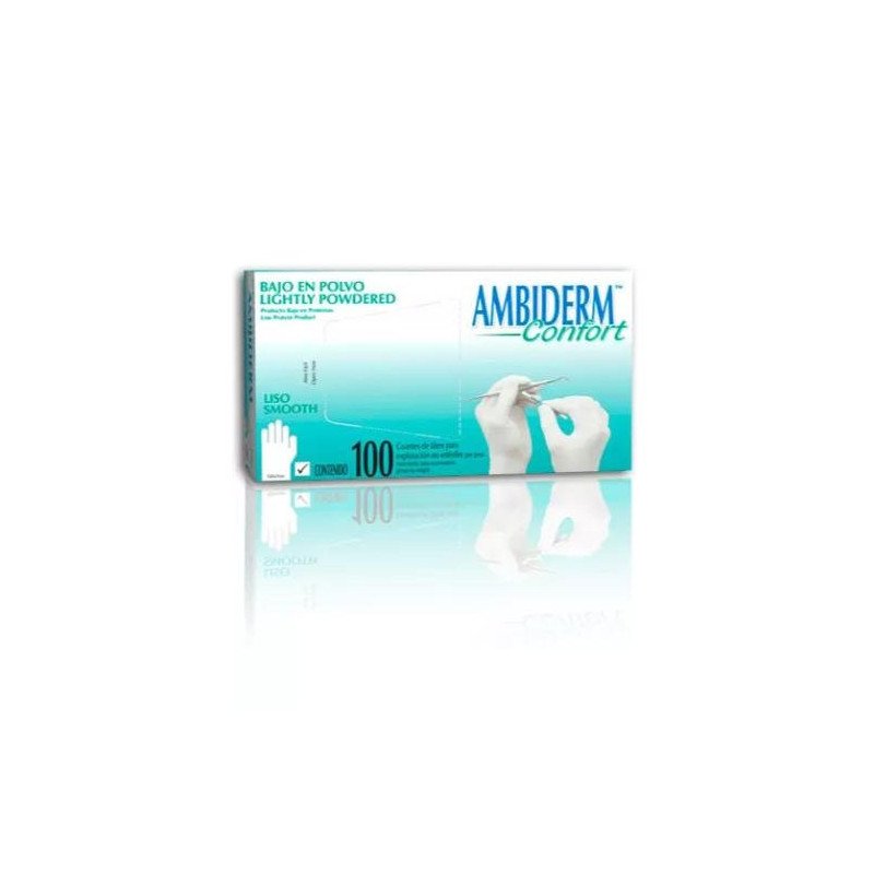 Guante De Latex Liso Mediano Blanco Confort Caja C/100 Pzas-100101013