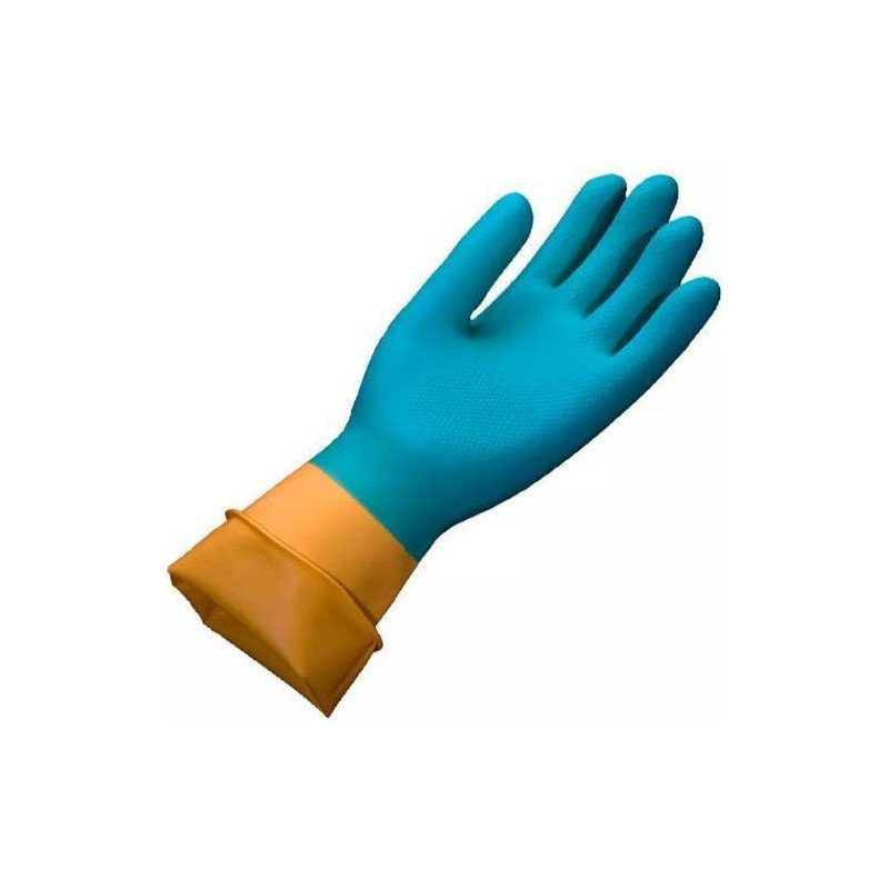 Guante De Nitrilo Satinado Antibacterial Color Verde Triple Proteccion Talla 9-PLUS-9