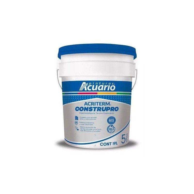 Impermeabilizante 5 Años 19 Lt Blanco Acriterm Construpro-IM77290 Impermeabilizante 5 Años 19 Lt Blanco Acriterm Construpro-IM77290
