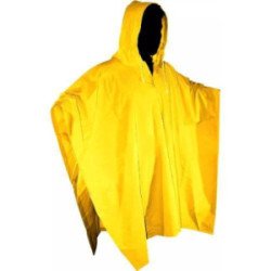 Impermeable Unitalla Con Capucha 80% Pvc 20% Poliester Amarillo Capamanga-PIL