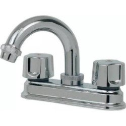 Mezcladora Para Lavabo 4 Tauro 1/4 De Vuelta Cubierta, Manerales, Cartucho Ceramico Cromo-24T