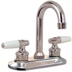 Mezcladora Para Lavabo Tipo Bar Manerales Piruli Blanco, Cartucho Ceramico Cromo-24IP