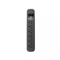 Multicontacto Electrico 420J 6 Entradas Aterrizadas Supresor D/Picos Negro-SS-420-C