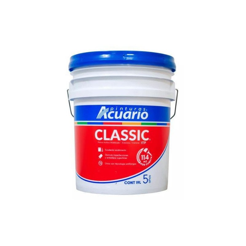Pintura Vinil Acrilica 19 Lt Blanco Itp Classic-VA40090
