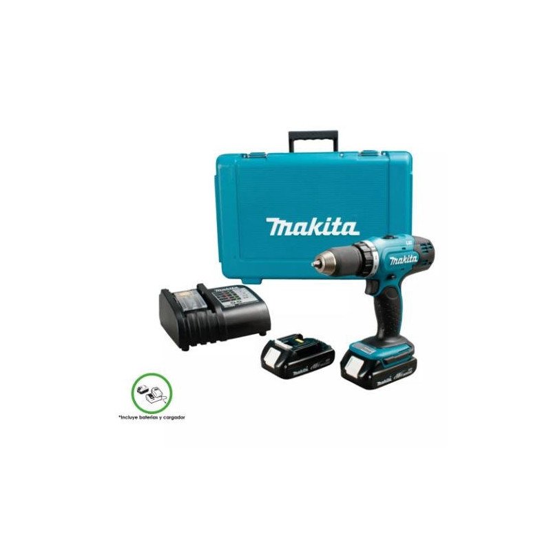 Rotomartillo Inalambrico 1/2 18 V 2Vr 400-1300 Rpm 6000-19500 Gpm C/2Bat+Cargador Estuche Plast-DHP453SYE