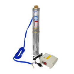 Bomba Sumergible 1/2 Hp 370 W 1 Para Pozo Altura 50 Mt 83 Lpm Incluye Caja De Control-TBA36