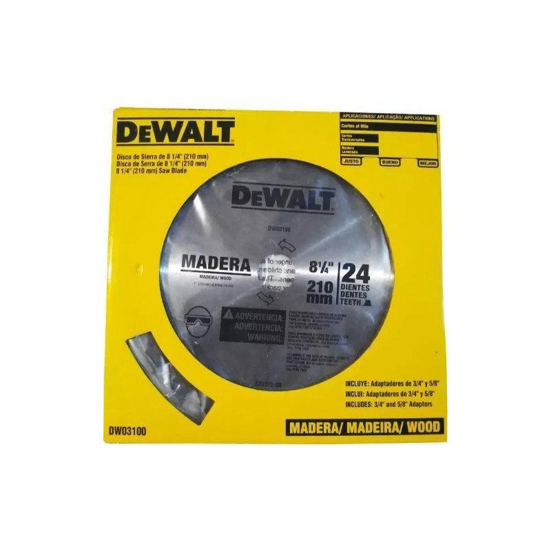 Sierra Circular 8.1/4X1 24 Dientes C-Tung P/Madera-DWA03100