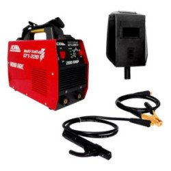 Soldadora Para Electrodo Revestido Inverter 030-200 A 120/220 V Ca Con Cables, Careta Y Cepillo-6701
