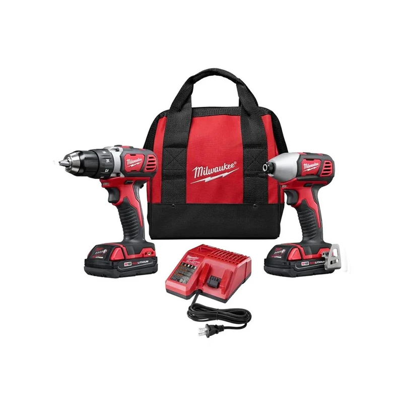 Taladro Atornillador1/2+Atornillador De Impacto Hex.+2Bat Compac Redlithium M18 C/Cargador+Bolsa-2691-22