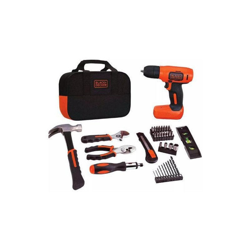 Taladro Atornillador Inalambrico 3/8 08 V 400 Rpm 17 Posic Bat Integrada Carg Usb + Maleta + Acces-LD008KA-B3