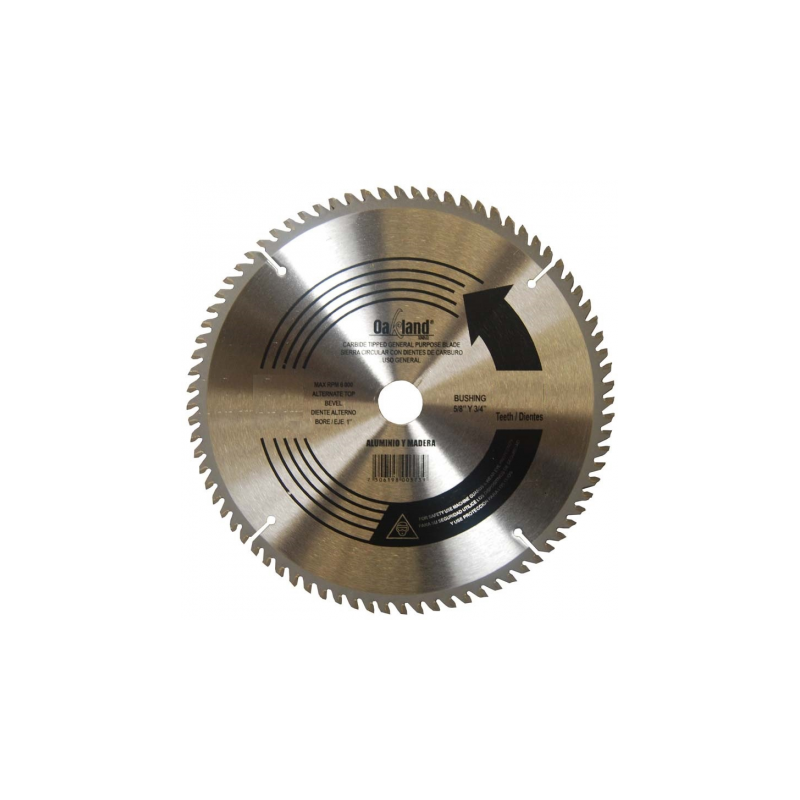 Sierra Circular 10X3/4-5/8 60 Dientes Carburo De Tungsteno-OAK SO-1060