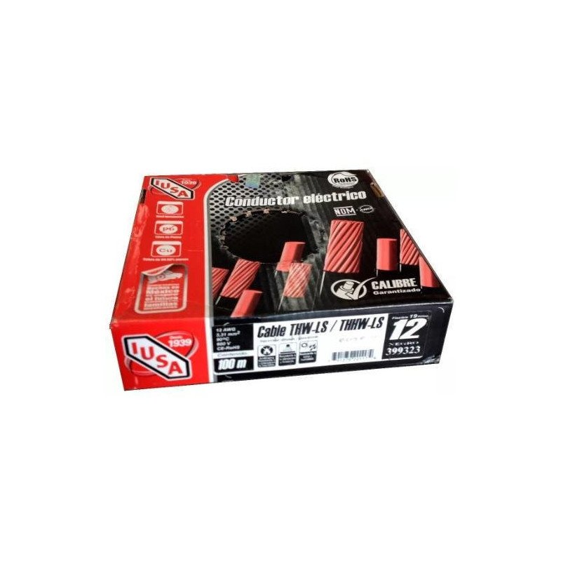 Cable Electrico Cal. 12 Color Negro Tipo Thw 1 Hilo Carrete De 100Mt-399323 Cable Electrico Cal. 12 Color Negro Tipo Thw 1 Hilo Carrete De 100Mt-399323