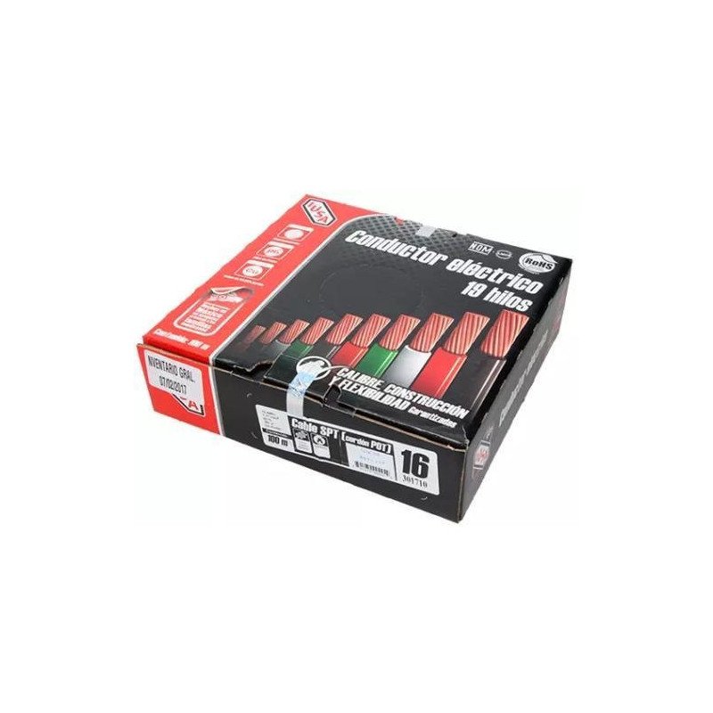 Cable Electrico Cordon Flexible 2 X 16 Awg Tipo Pot Color Blanco Carrete De 100Mt-301710 Cable Electrico Cordon Flexible 2 X 16 Awg Tipo Pot Color Blanco Carrete De 100Mt-301710