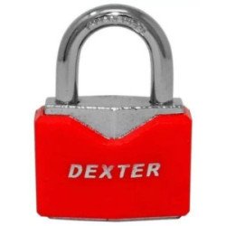 Candado Metalico 40Mm Gancho Corto Cubierta De Plastico Rojo-16947