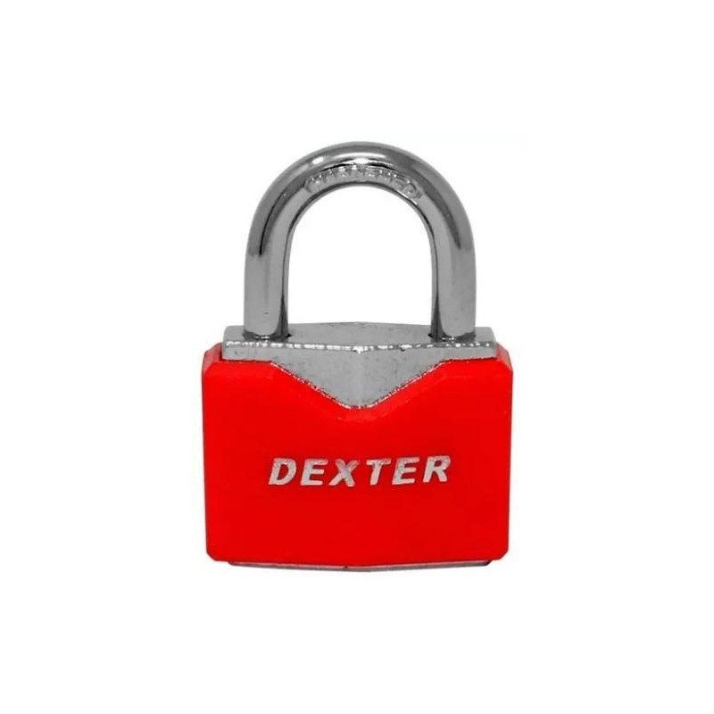 Candado Metalico 40Mm Gancho Corto Cubierta De Plastico Rojo-16947 Candado Metalico 40Mm Gancho Corto Cubierta De Plastico Rojo-16947