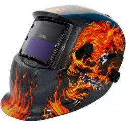Careta Para Soldar Electronica Ajuste De Matraca Profesional Decorado Flamas-6711