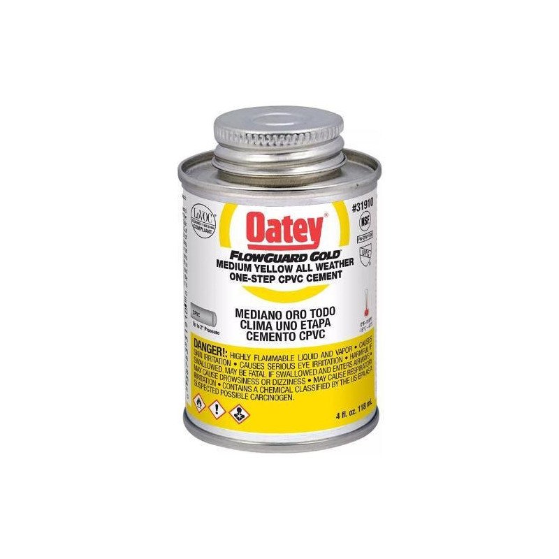 Cemento Para Cpvc Amarillo 118 Ml 4 Oz Etiqueta Amarilla Flowguard Oatey-32428MX Cemento Para Cpvc Amarillo 118 Ml 4 Oz Etiqueta Amarilla Flowguard Oatey-32428MX