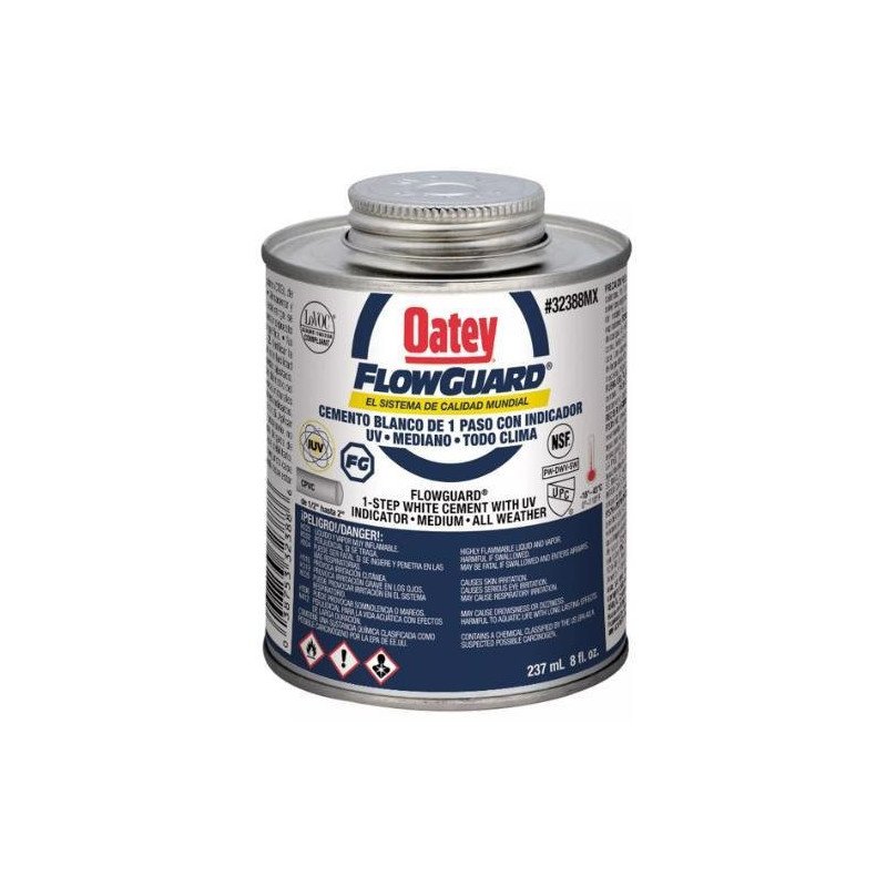 Cemento Para Cpvc Blanco 237 Ml 8 Oz Etiqueta Azul Flowguard-32388MX Cemento Para Cpvc Blanco 237 Ml 8 Oz Etiqueta Azul Flowguard-32388MX