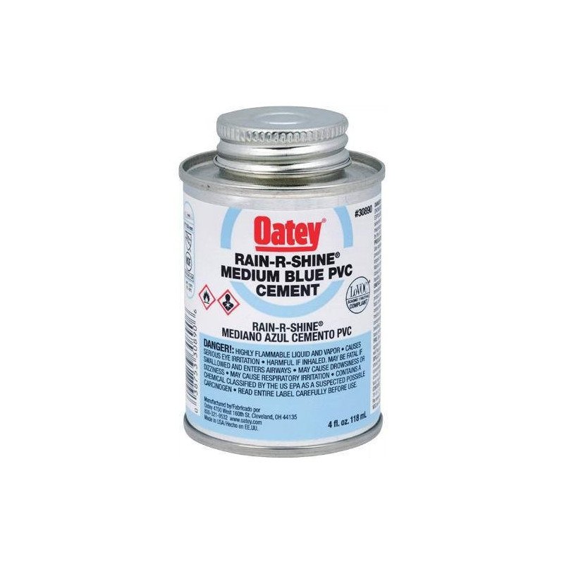 Cemento Para Pvc 118 Ml 4 Oz Azul Secado Rapido Rain-R-Shine Oatey-32349MX Cemento Para Pvc 118 Ml 4 Oz Azul Secado Rapido Rain-R-Shine Oatey-32349MX