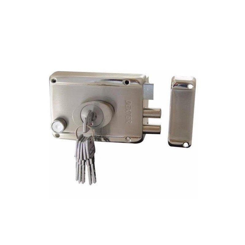 Cerradura D/Sobreponer Der/Izq Aut. 2 Barras Alta Seg. Instala Facil Llave/Puntos Cromo Satinado-6772 Cerradura D/Sobreponer Der/Izq Aut. 2 Barras Alta Seg. Instala Facil Llave/Puntos Cromo Satinado-6772